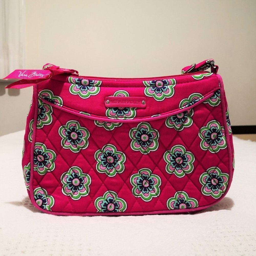 NWOT Vera Bradley Cotton Pink Swirl Flowers Crossbody‎ Bag